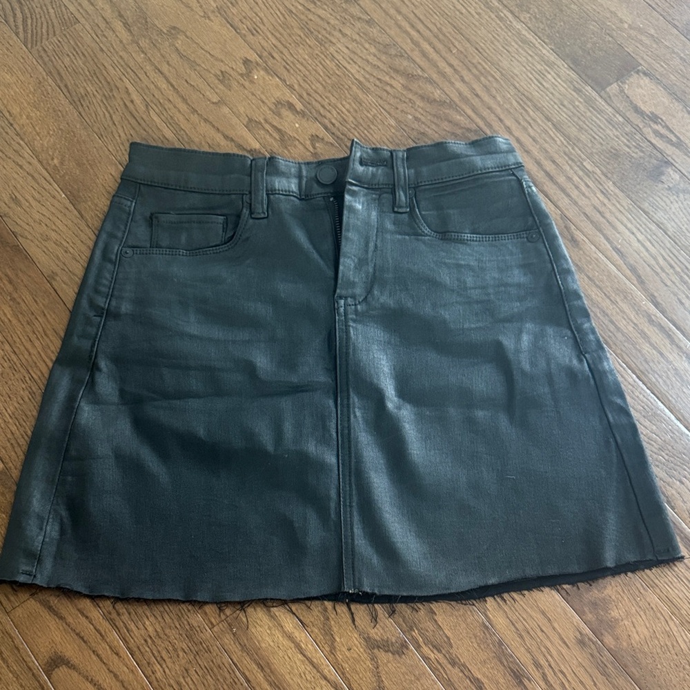 Blank NYC Black Denim Coated Skirt